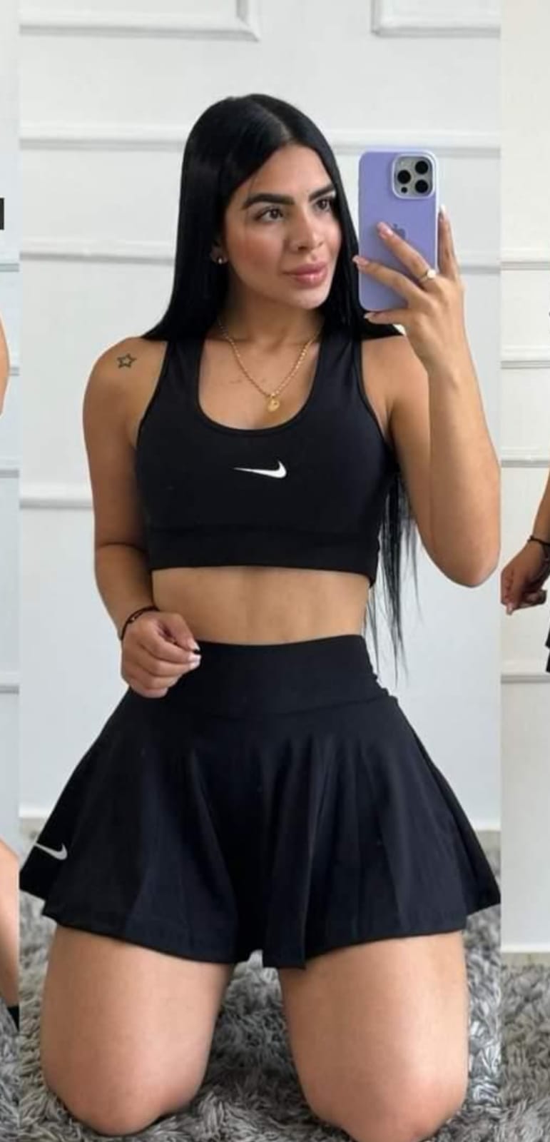 Top y Falda-Short Negra
